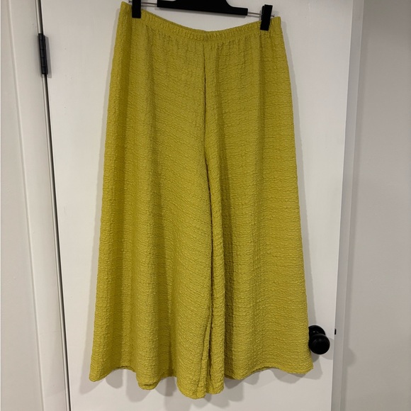 inoah Pants - Inoah Yellow Textured Wide-Leg Pants